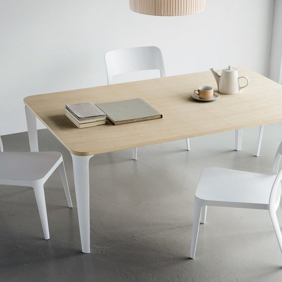 Table cuisine bois et blanc style scandinave